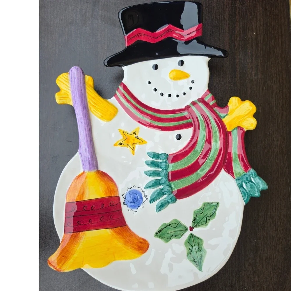 Sango The Sweet Shoppe Christmas Snowman Cookie Tray Sue Zipkin 12.5in Platter